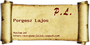 Porgesz Lajos névjegykártya